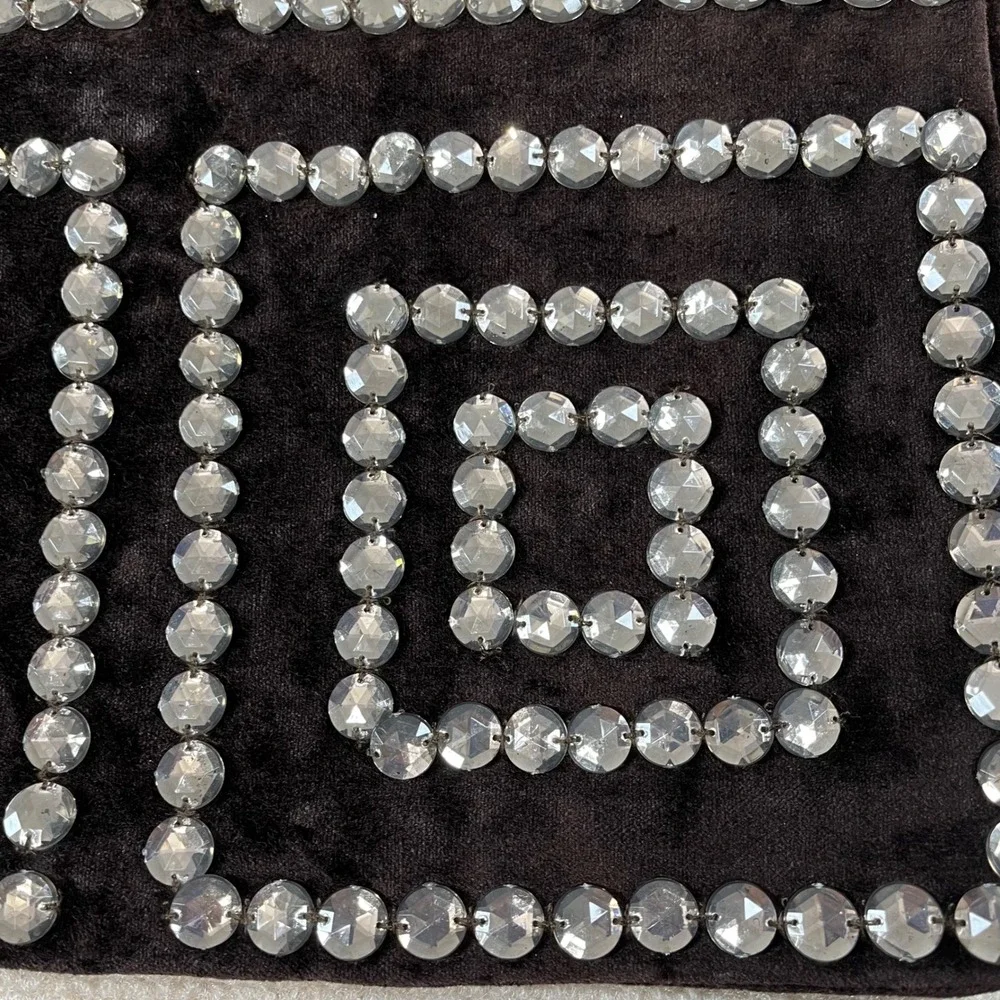 Brown Velvet Chunky Rhinestone Zipper Pillow‎ Cover 17